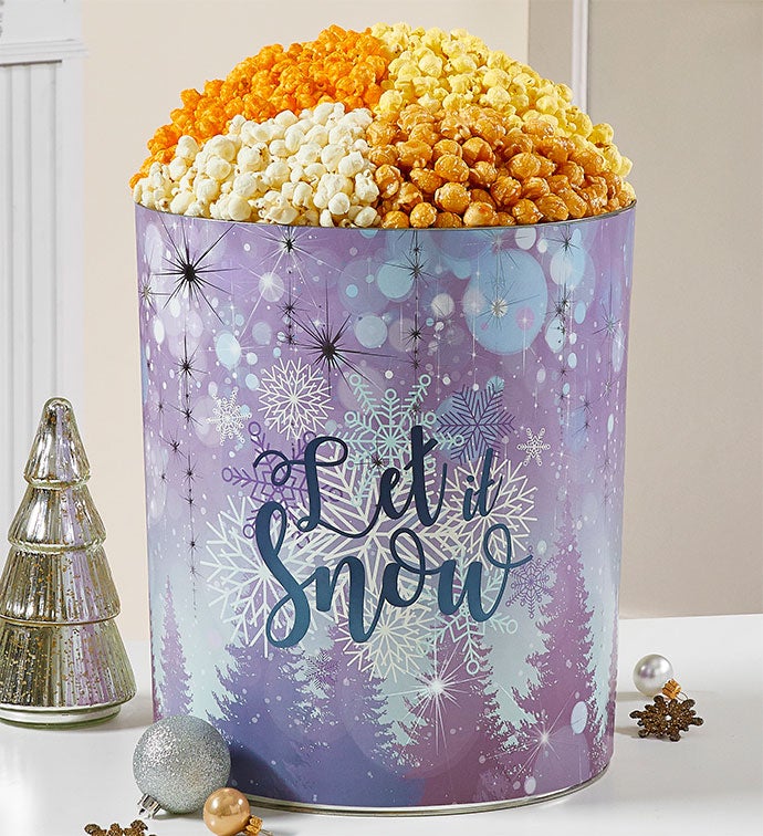Sparkling Snowfall 6 1/2 Gallon 4 Flavor Popcorn Tin